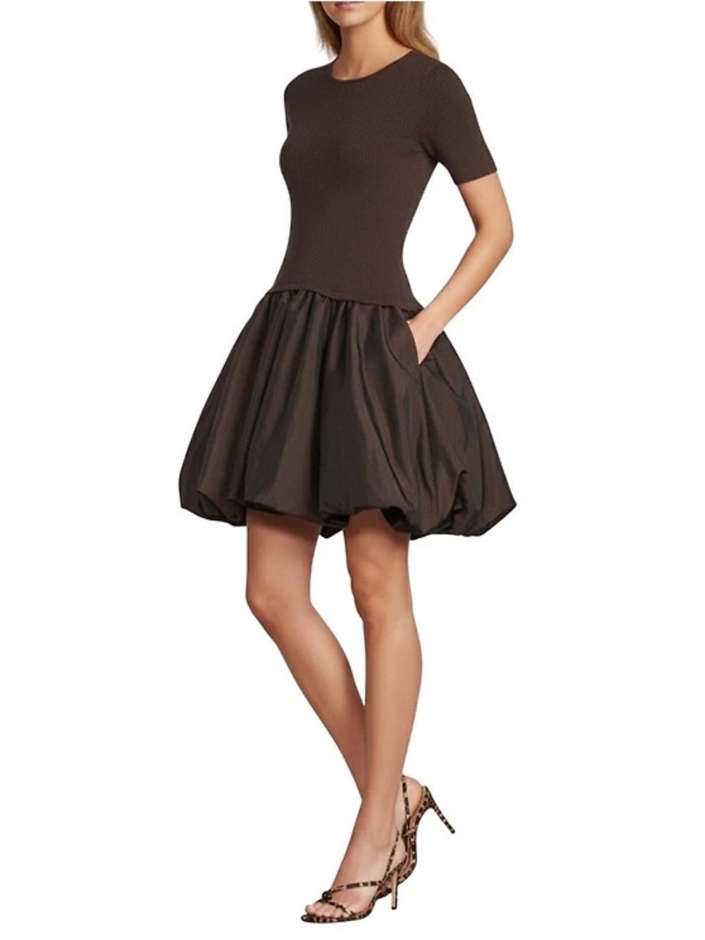 NWT Antonio Melani Nikki Knit Crew Neck Short Sleeve Fit And Flare Mini Dress